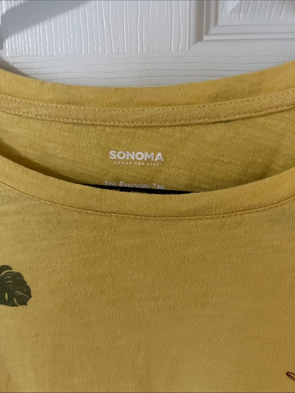 Sonoma Mustard Crewneck Tee with Sun and Palm Accent